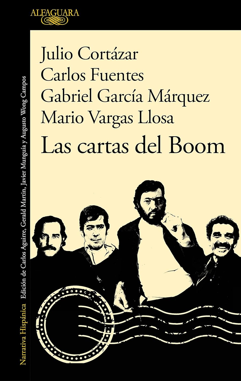 Las cartas del Boom Capa do livro 'Las cartas del Boom' com autores listados e imagem de quatro homens desenhados