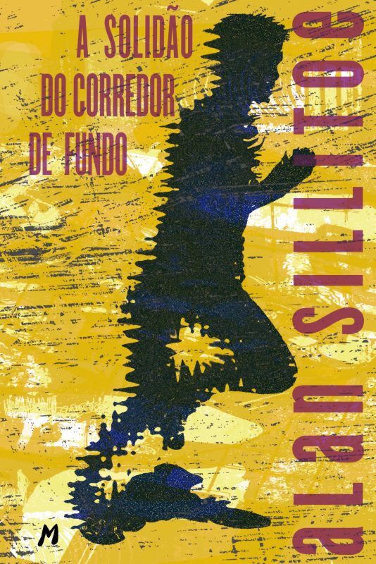 A Solidão do Corredor de Fundo Silhueta de corredor a correr com texto A SOLIDÃO DO CORREDOR DE FUNDO e ATLAS SILLOTE em fundo amarelo