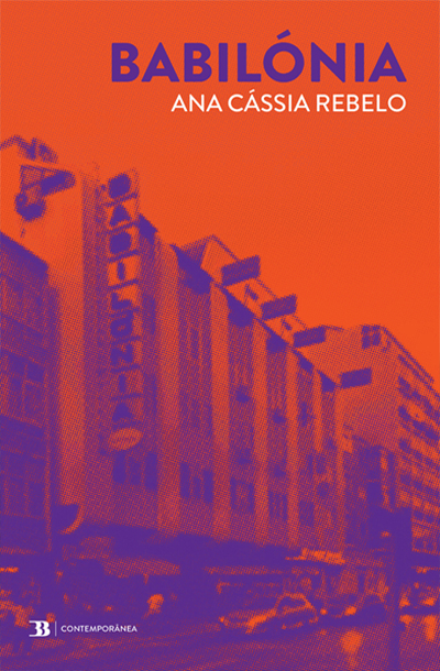 Babilónia Capa de livro com título Babilónia e nome do autor sobre imagem de edifício urbano em laranja e roxo