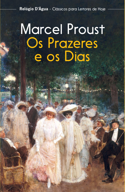 Os Prazeres e os Dias Capa de livro com título e ilustração de pessoas em ambiente ao ar livre