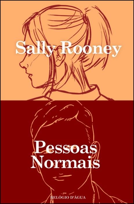 Pessoas Normais Capa do livro Pessoas Normais de Sally Rooney com duas ilustrações femininas e masculinas em estilos simples e fundo laranja e vermelho.