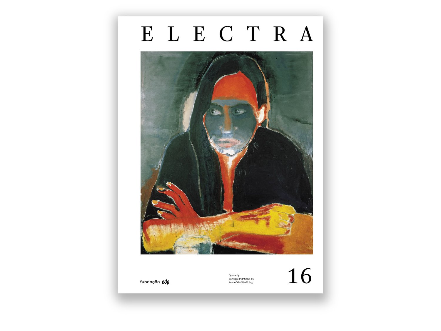 Electra 16 / Identity(ies) Capa de revista ELECTRA com pintura de figura humana em tons laranja, preto e cinza