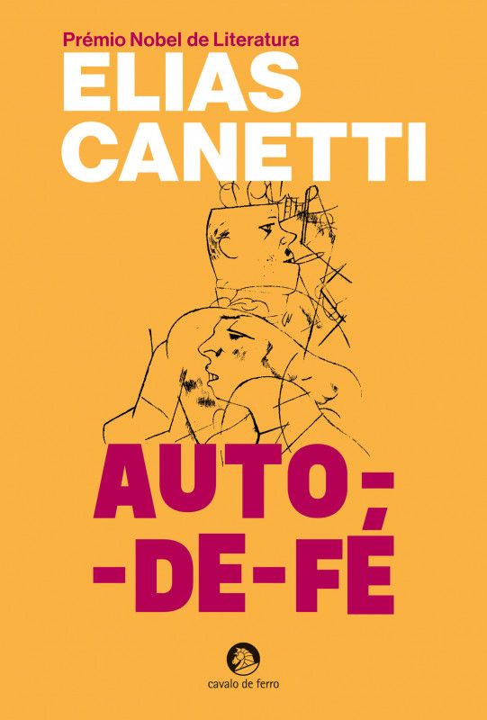 Auto-de-Fé Capa de livro laranja com título AUTO-DE-FÉ e autor ELIAS CANETTI
