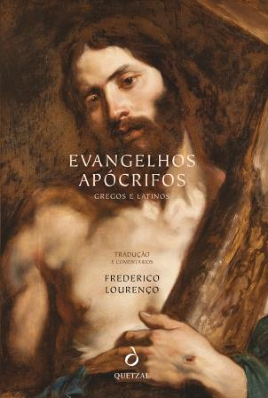 Evangelhos Apócrifos - Gregos e Latinos Capa de livro com pintura clássica e texto com título e autor