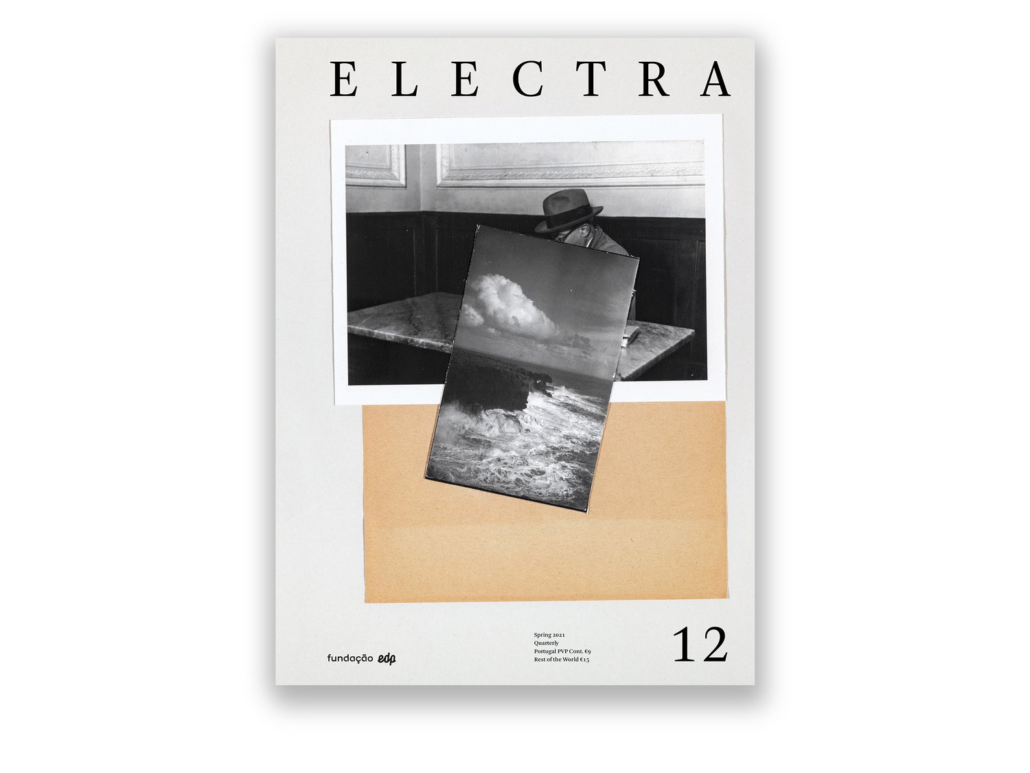 Electra 12 / Curiosity Capa de revista ELECTRA com imagens em preto e branco e fundo bege