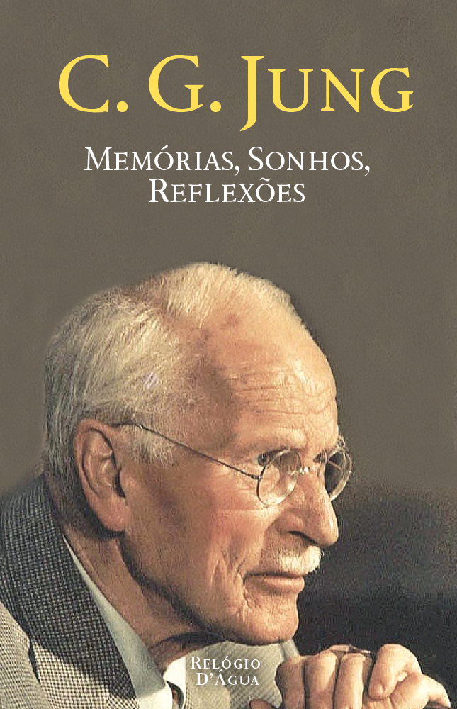 Memórias, Sonhos, Reflexões Capa de livro com retrato e texto de C. G. Jung