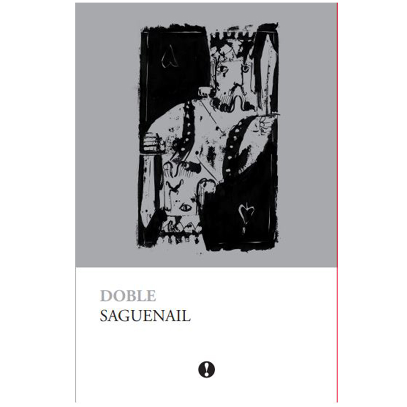 Doble Capa de livro com design abstrato em preto e branco e texto DOBLE SAGUENAIL