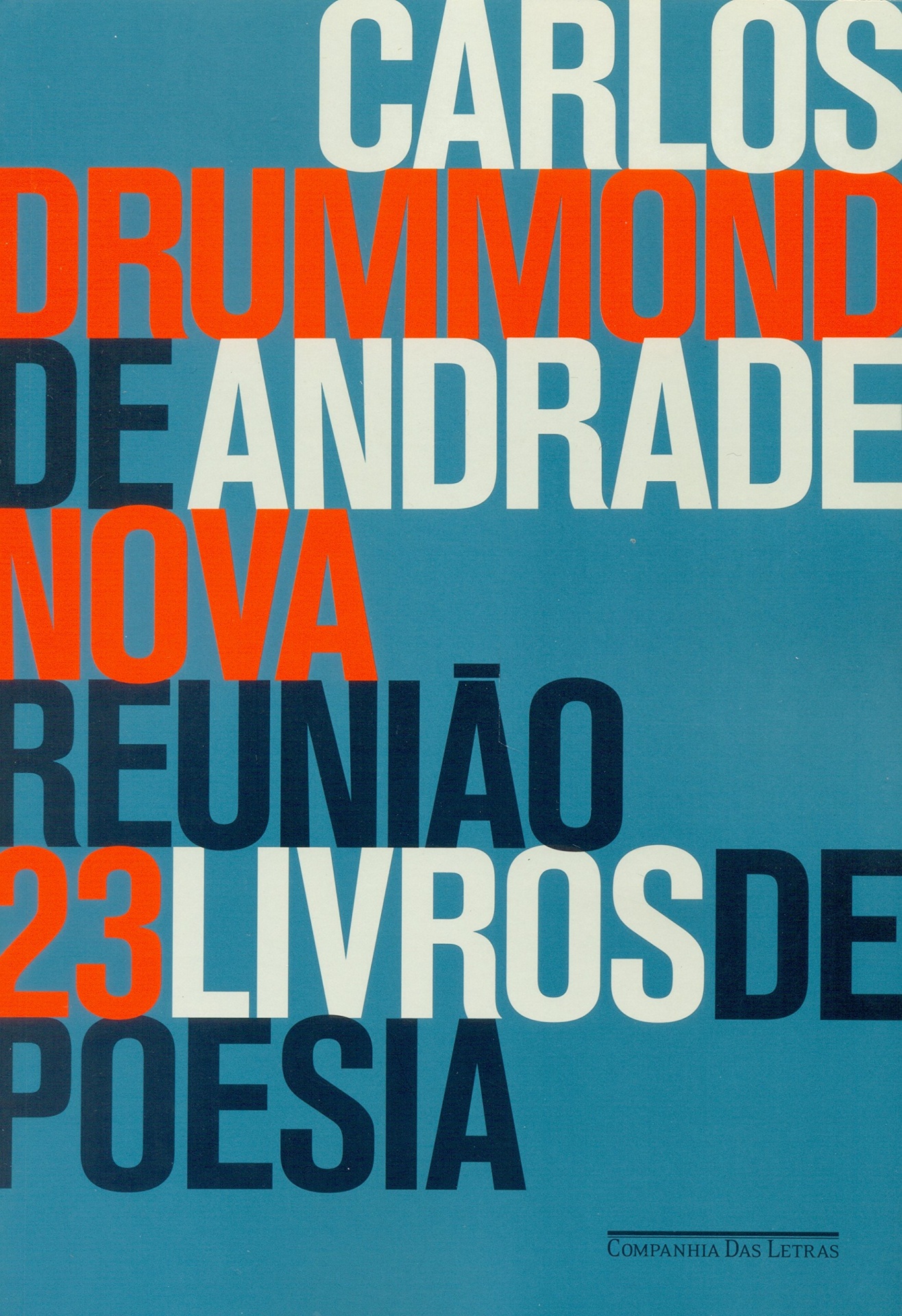 Nova Reunião (23 Livros) Capa de livro azul com texto colorido e tipografia em blocos