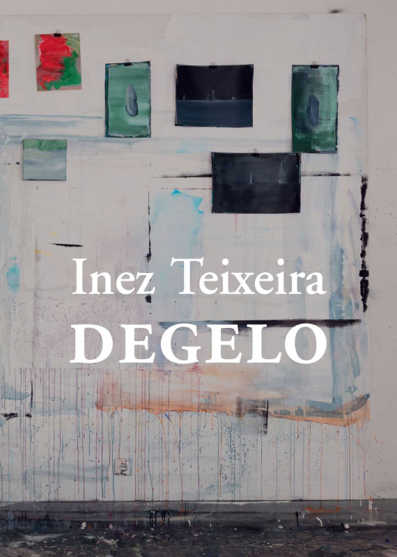 Degelo Parede pintada com manchas de tinta e texto Inez Teixeira DEGELO