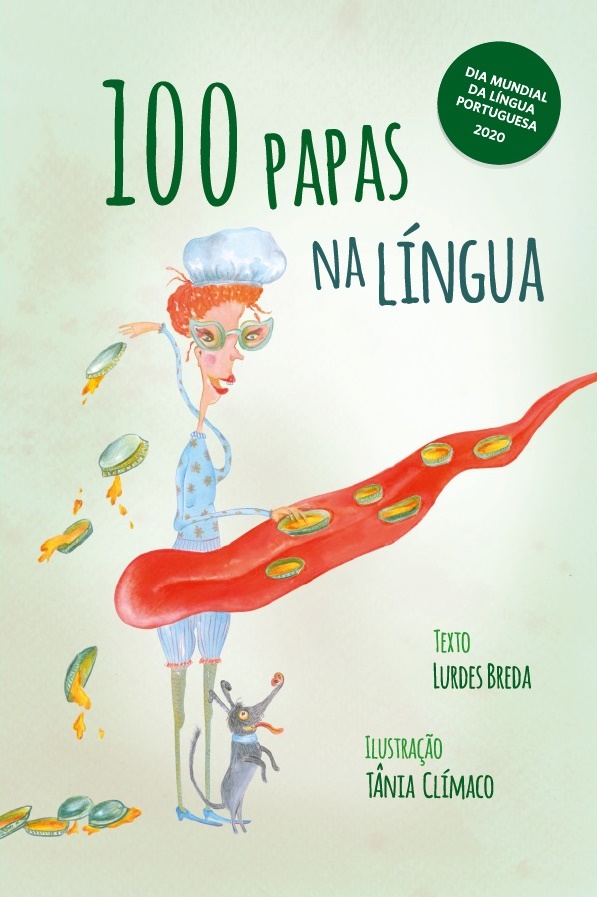 100 Papas na Língua Capa de livro ilustrada com mulher caricatural e texto '100 PAPAS NA LÍNGUA'