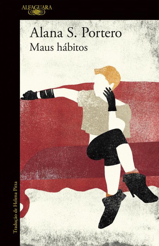 Maus Hábitos Capa do livro 'Maus hábitos' de Alana S. Portero com ilustração estilizada de pessoa sentada num sofá vermelho
