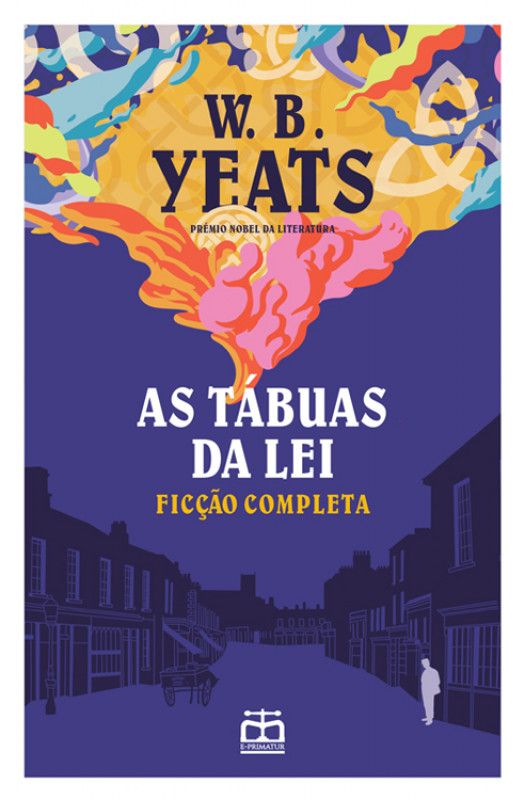 As Tábuas da Lei - Ficção Completa Capa de livro roxa com texto e ilustrações coloridas