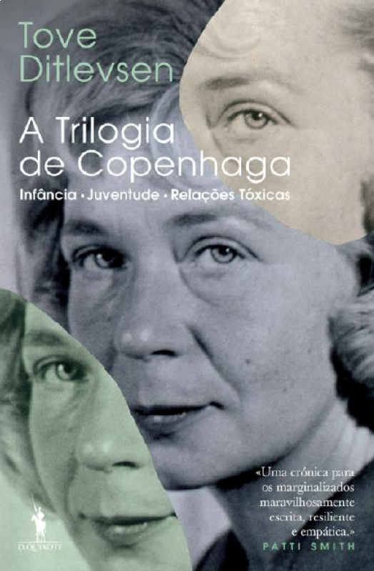 A Trilogia de Copenhaga - Infância; Juventude; Relações Tóxicas Capa do livro A Trilogia de Copenhaga com fotos femininas em tons pastel e texto