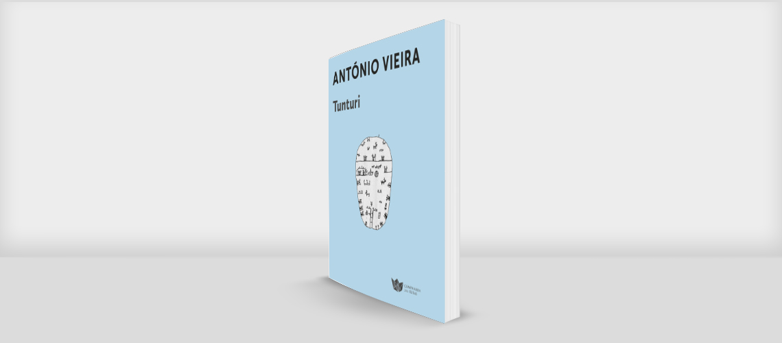 TUNTURI Livro azul claro Tunturi de António Vieira com ilustração e texto na capa