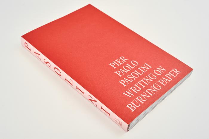 Pier Paolo Pasolini: Writing on Burning Paper Livro com capa vermelha intitulado 'Pier Paolo Pasolini Writing on Burning Paper'