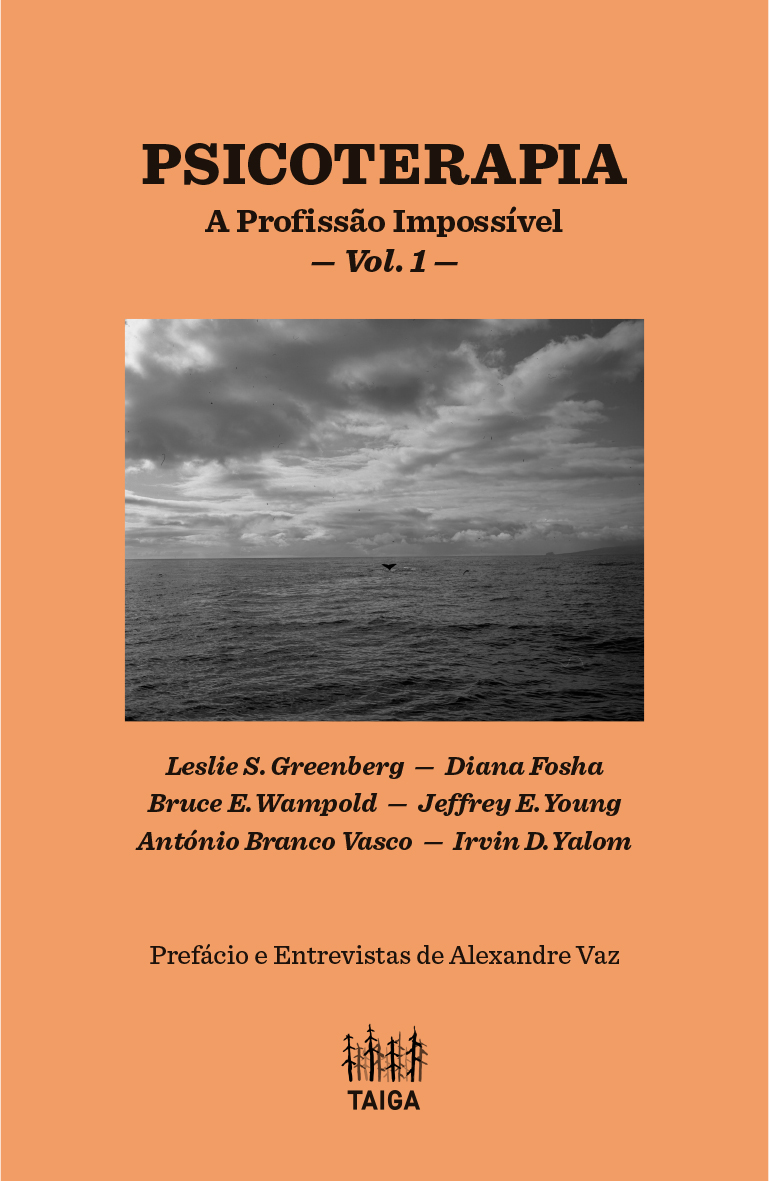 PSICOTERAPIA - A Profissão Impossível, Vol. I Capa de livro cor de salmão com título em letras pretas e foto a preto e branco do mar e céu nublado