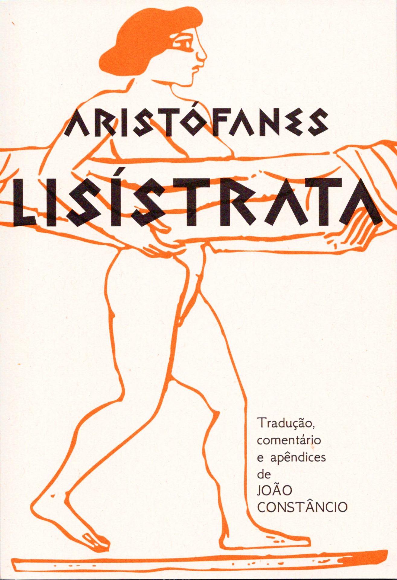 LISÍSTRATA Capa de livro com desenho laranja e texto preto sobre fundo branco.