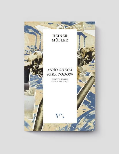 «Não Chega para Todos» Capa de livro com ilustração industrial e texto central em faixa branca.