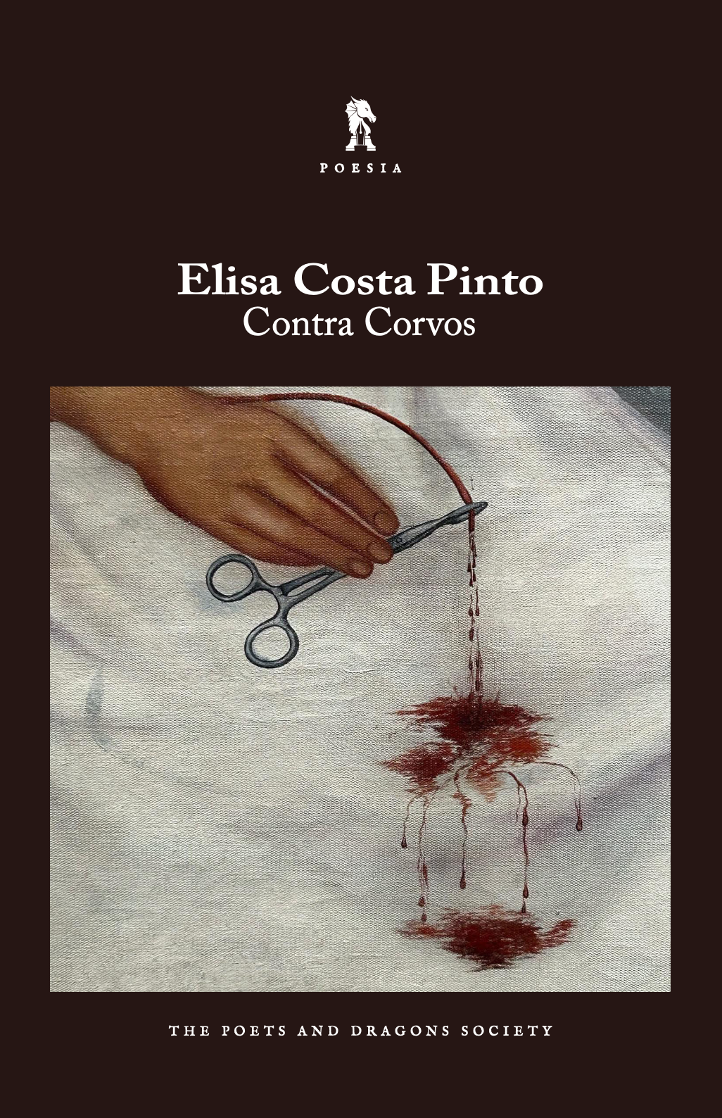 Contra Corvos Capa de livro Elisa Costa Pinto Contra Corvos com mão cortando corda vermelha