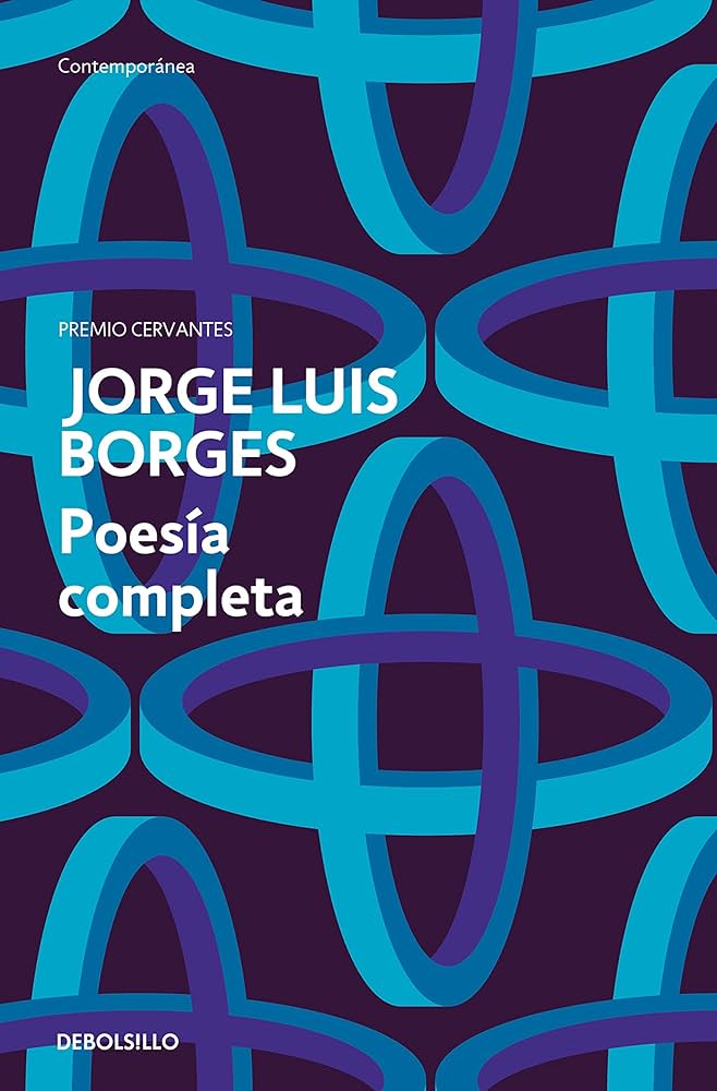 Poesía completa Capa de livro com padrão azul e roxo e texto branco