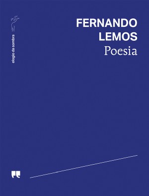 Poesia Capa azul escuro de livro com texto branco e selo colecção da sombra