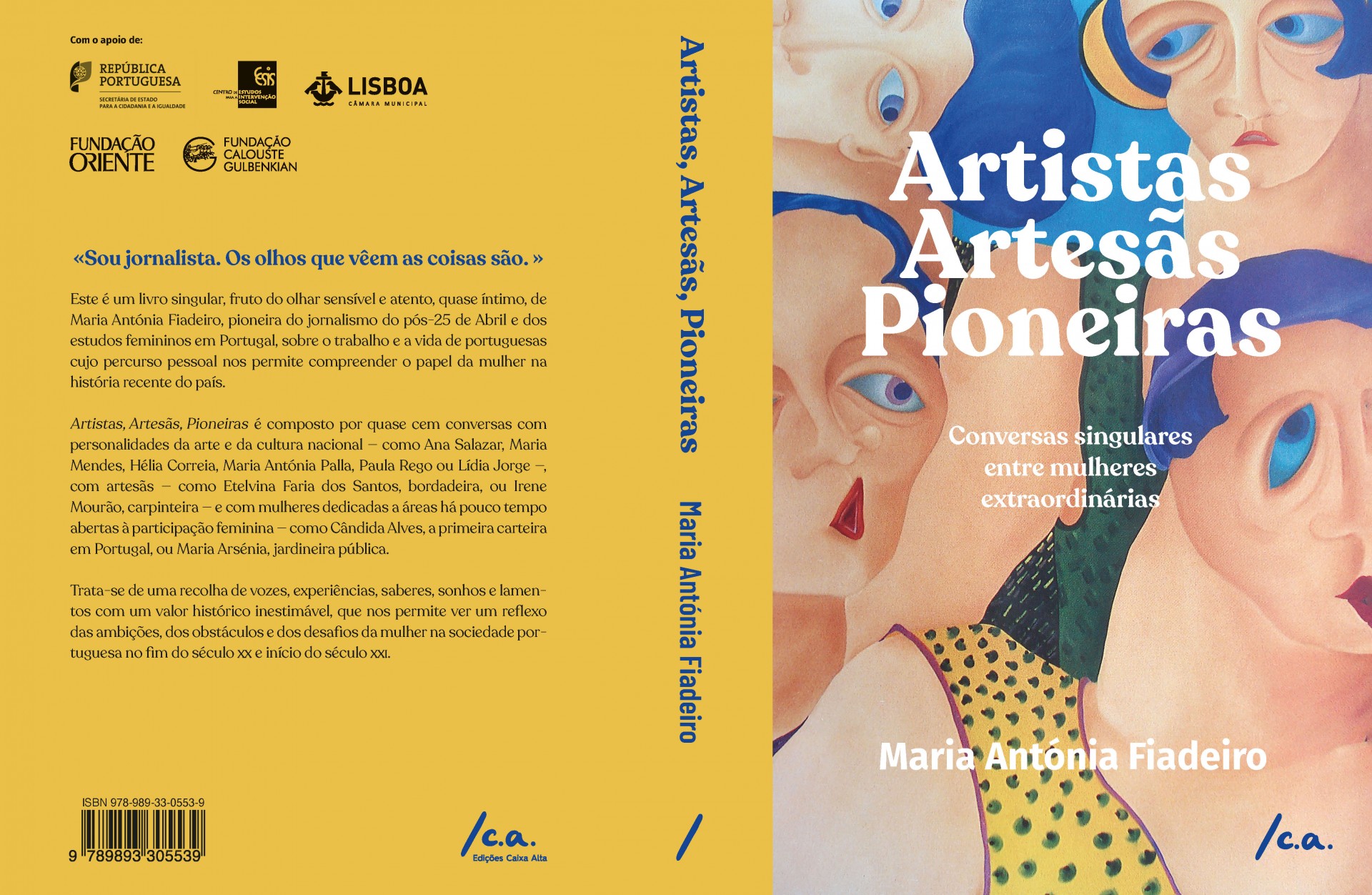 Artistas, Artesãs, Pioneiras (nova edição) Capa de livro 'Artistas Artesãs Pioneiras' com ilustração e texto