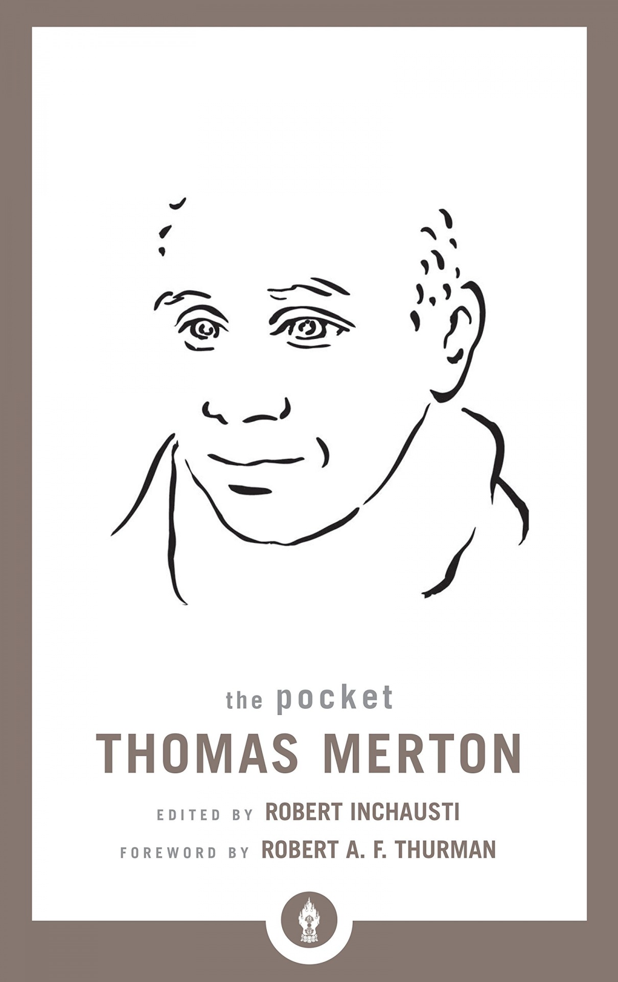 The Pocket Thomas Merton Capa de livro com desenho do rosto de Thomas Merton e texto editorial