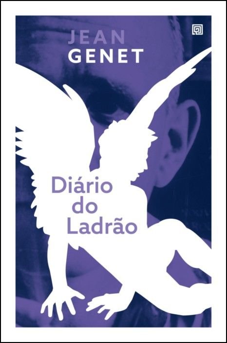 Diário do Ladrão Capa de livro 'Diário do Ladrão' de Jean Genet com silhueta branca de anjo sobre fundo azul e lilás.