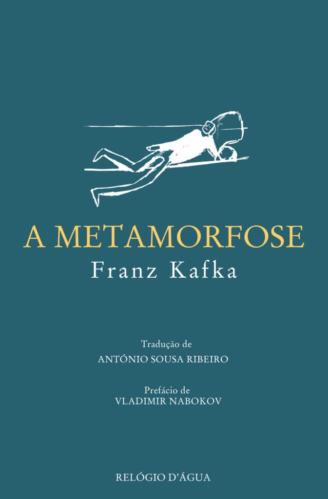 A Metamorfose Capa do livro A Metamorfose de Franz Kafka com fundo azul e ilustração branca.