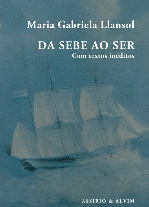 Da sebe ao ser Capa de livro azul com navio à vela e texto branco
