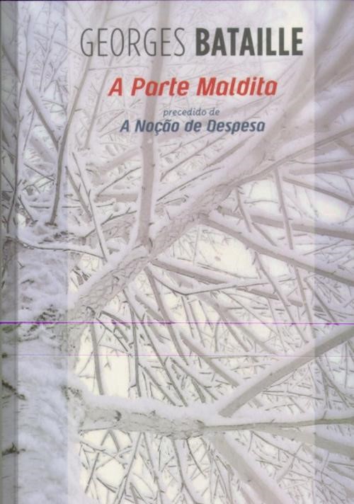 A Parte Maldita precedido de A Noção de Despesa Capa de livro com título e galhos de árvores cobertos de neve