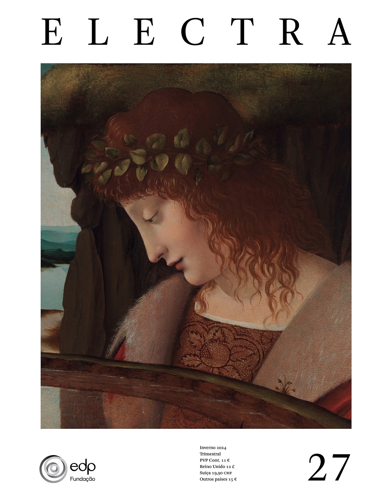 Electra 27 / Narcisismo Capa de revista ELECTRA com ilustração de mulher ruiva com coroa de folhas