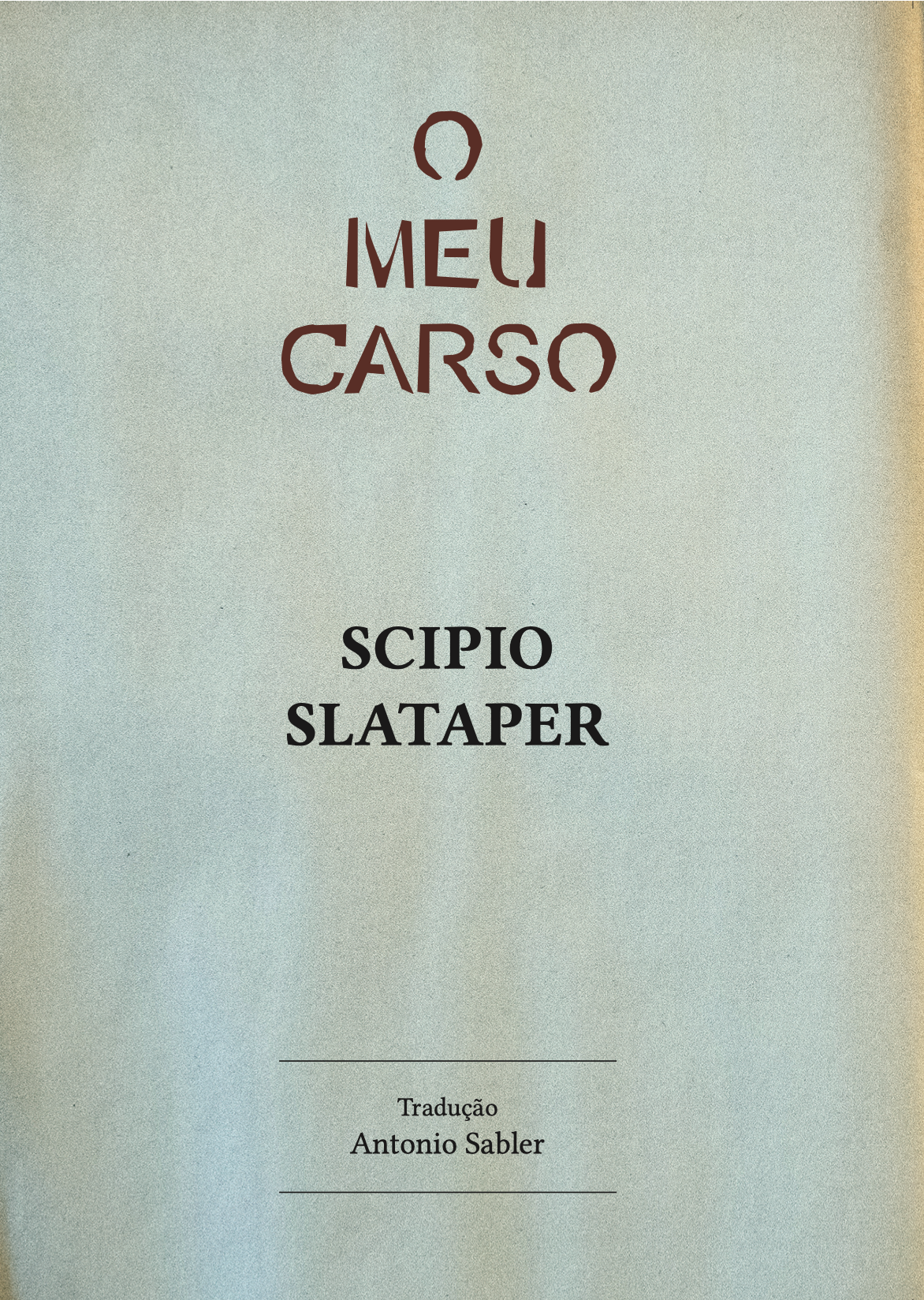 O MEU CARSO Capa de livro azul com texto impresso em letras pretas e marrons