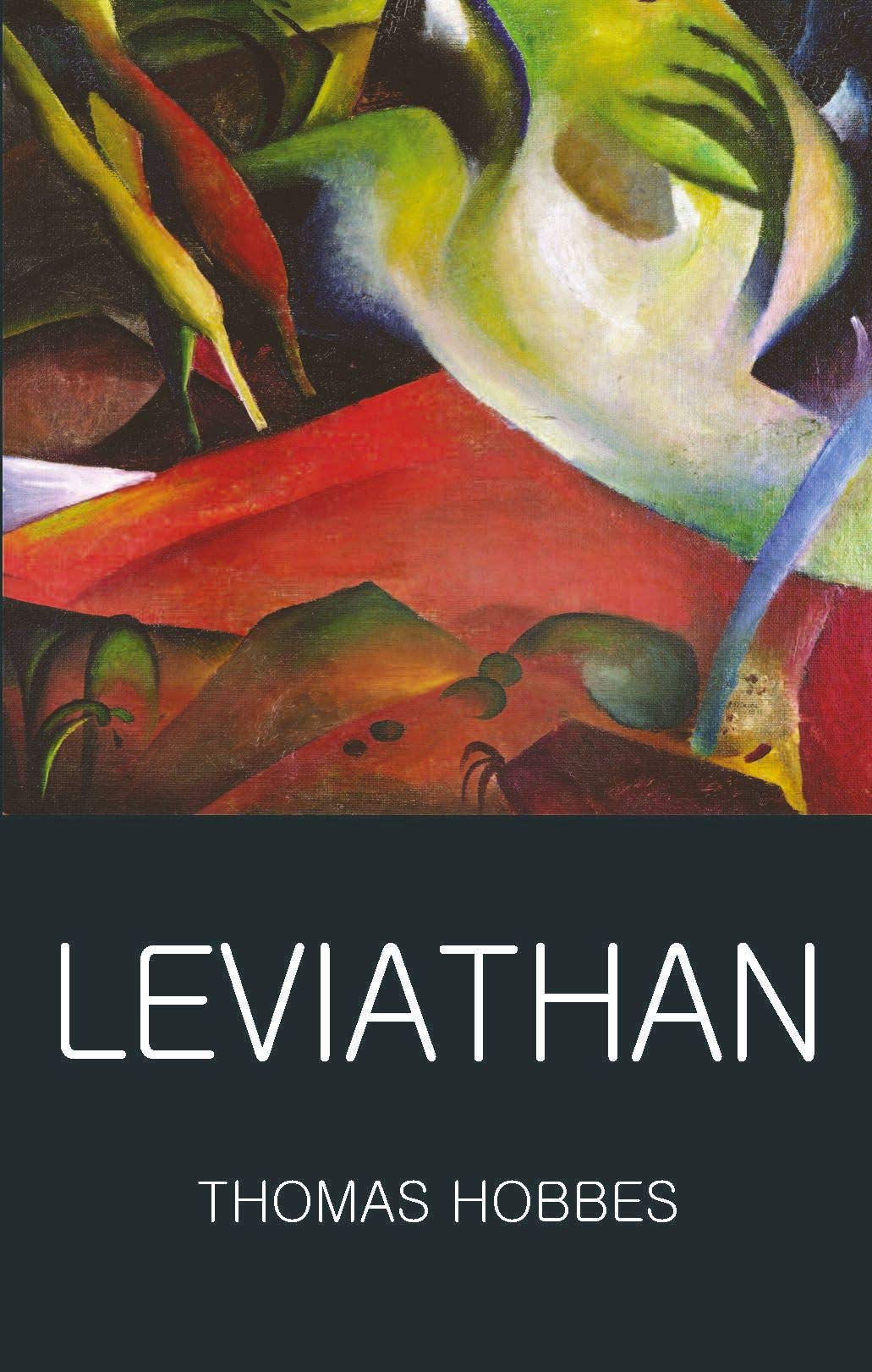 Leviathan Capa de livro 'LEVIATHAN' de Thomas Hobbes com imagem abstrata colorida