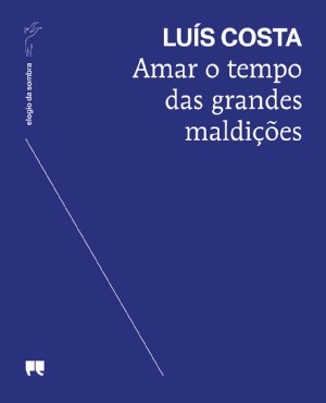 Amar o tempo das grandes maldições Capa de livro azul com título e autor em branco