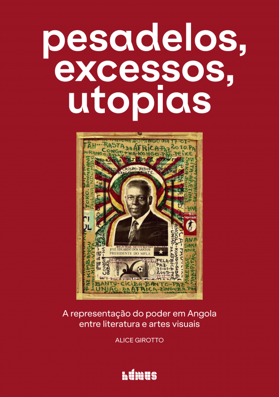 Pesadelos, Excessos, Utopias Capa de livro com título 'pesadelos, excessos, utopias' e retrato decorado