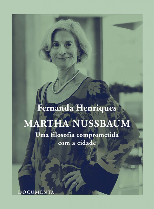 Martha Nussbaum – Uma Filosofia Comprometida com a Cidade Capa de livro com mulher e texto sobre Martha Nussbaum