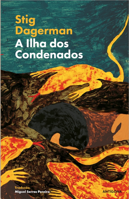 A Ilha dos Condenados Capa do livro 'A Ilha dos Condenados' de Stig Dagerman com ilustração abstrata colorida.