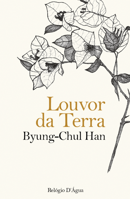 Louvor da Terra Capa de livro com ilustração de flores em linha e texto do título e autor