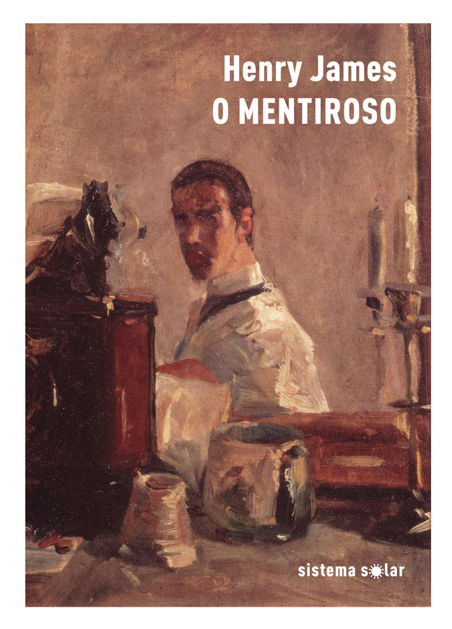 O Mentiroso Capa do livro O MENTIROSO com ilustração de homem e objetos antigos