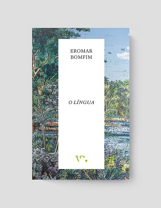 O LÍNGUA Capa de livro 'O LÍNGUA' de Eromar Bomfim com ilustração de paisagem natural