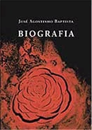 Biografia Capa de livro com título BIOGRAFIA e padrão abstrato vermelho