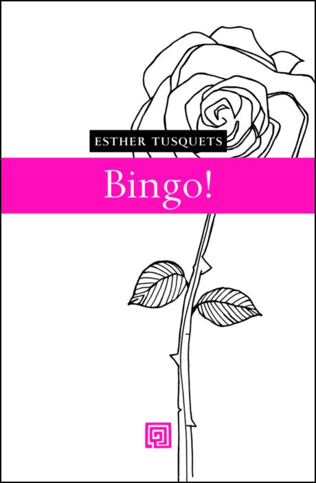 Bingo! Capa de livro com desenho de rosa, títulos