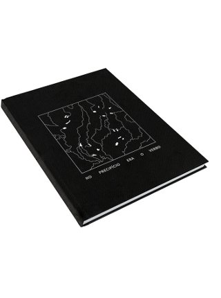 No Precipício Era o Verbo ( livro + CD) Caderno preto com padrão branco e texto na capa, com páginas brancas