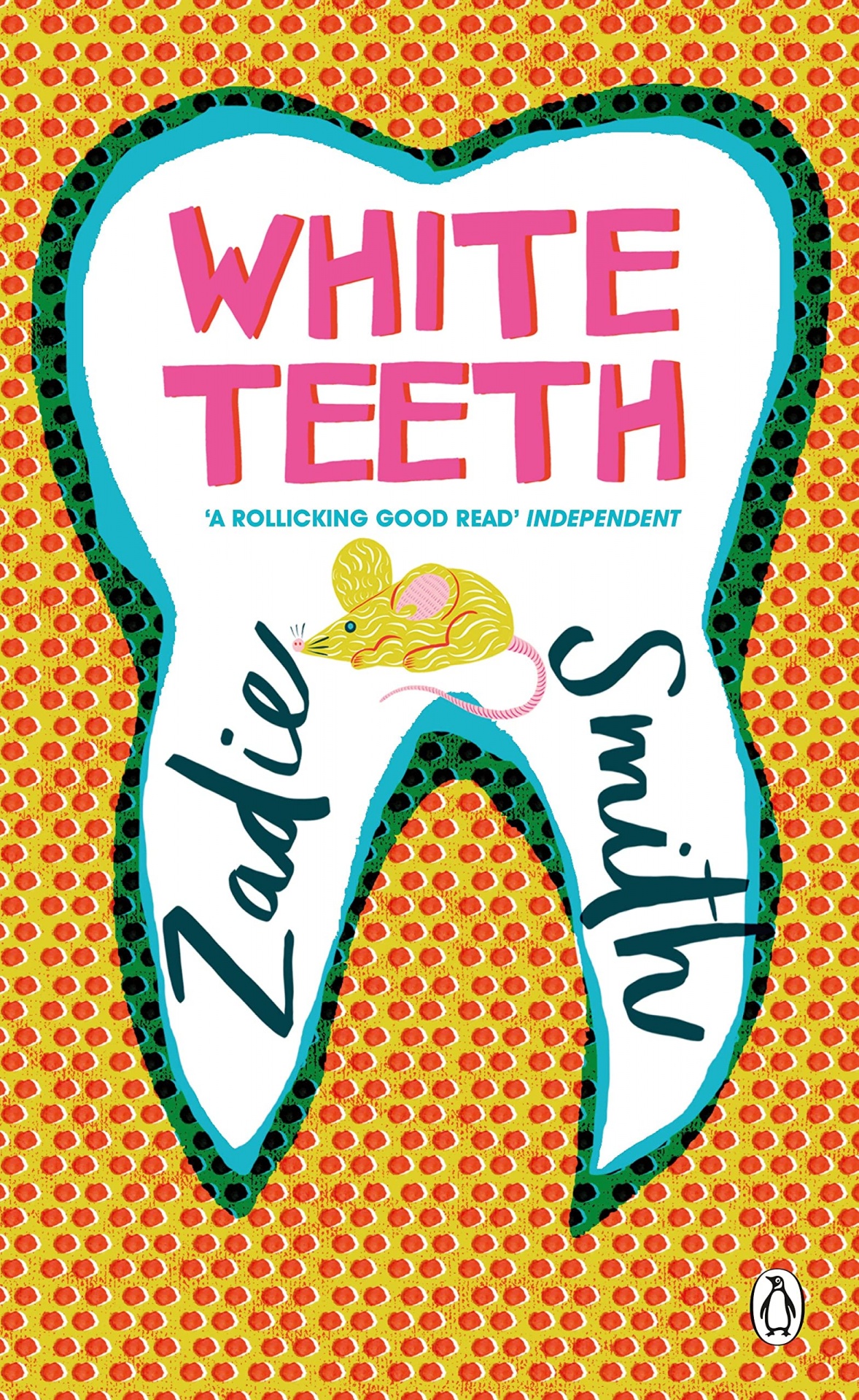 White Teeth Capa do livro White Teeth de Zadie Smith com ilustração de dente e rato