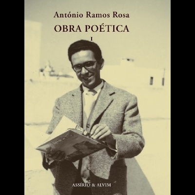 Capa de livro Obra Poética I de António Ramos Rosa com fotografia a preto e branco