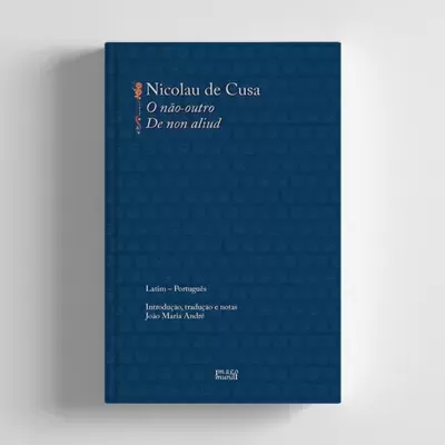 Livro azul de capa dura com texto na capa e padrão de tijolos em relevo