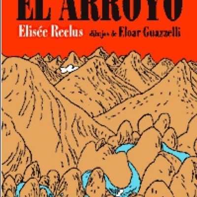 Capa de livro com texto EL ARROYO e desenho de montanhas com riachos