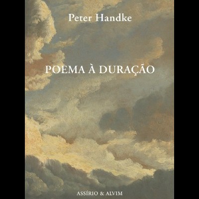 Capa de livro Poema à Duração de Peter Handke com pintura de céu e nuvens