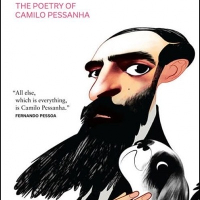 Capa de livro CLEPSYDRA com ilustração de um homem com barba longa e um cão